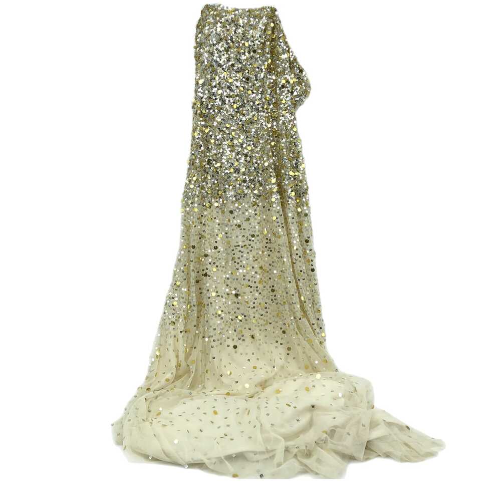 Adrianna Papell Gold & Cream Maxi Prom Dress | Classic Style